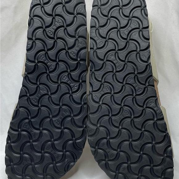 Birkenstock Burkis Beige Tan Two Strap Heal Strap Sandals Size 37 - Picture 7 of 8